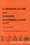 La pédagogie de la voix et les techniques européennes du chant vignette