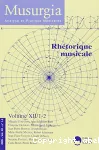 Musurgia : Rhétorique musicale : Volume XI/1-2 vignette